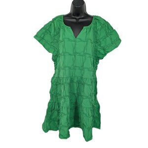 Cloth & Portrait Pintuck Dress Women Size L Cottagecore Textured Flowy Vacation